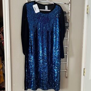 Blue Sequin Dress